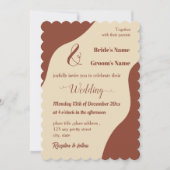 Invitation Romantique élégant mariage en terre cuite (Devant)