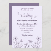 Romantique élégant mariage floral mauve