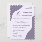 Invitation Romantique élégant mariage mauve (Devant)