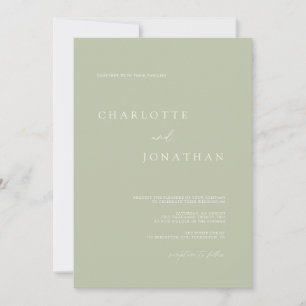 Invitation Romantique Élégant Mariage moderne Sage