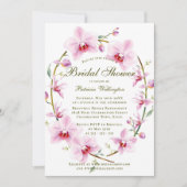 Invitation Romantique Elegant Orchidées rose Fête des mariées (Devant)