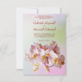 Invitation Romantique Élégant Rose blanc Orchidées Mariage (Devant)