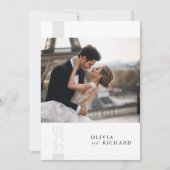 Invitation Romantique Élégant Script photo mariage invite (Devant)