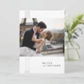 Invitation Romantique Élégant Script photo mariage invite (Debout devant)