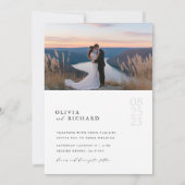Invitation Romantique Élégant Script photo mariage invite (Dos)
