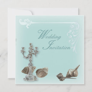 Invitation Romantique Elegant Seashell Beach Mariage Invitati