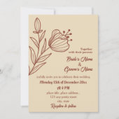 Invitation Romantique élégante terre cuite florale (Devant)