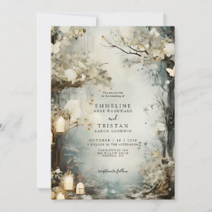 Invitation Romantique Enchanted Forest Candlelight Mariage