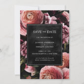 Invitation Romantique et rose Moody | Floral Enregistrer la d (Dos)