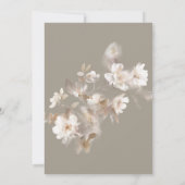 Invitation Romantique Ethéal Neutre Beige Floral Mariage (Dos)