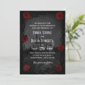 Invitation Romantique Fairytale Castle Rose Thorn Dark Mariag (Debout devant)
