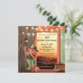 Invitation Romantique Fantaisiste Mariage Anniversaire de Mar (Debout devant)