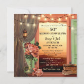 Invitation Romantique Fantaisiste Mariage Anniversaire de Mar (Devant)