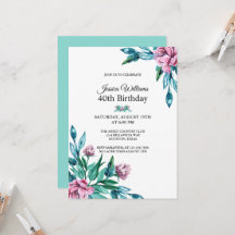 Romantique Feminine Floral 40e anniversaire