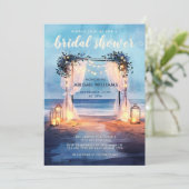 Invitation Romantique Fête des mariées océanique au bord de l (Debout devant)