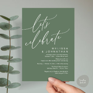 Invitation Romantique Fêtons la fête de l'Elopement Mariage
