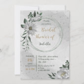Invitation romantique fleurs blanches botanique douche nuptia (Devant)