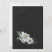 Invitation romantique fleurs blanches noir douche nuptiale (Dos)