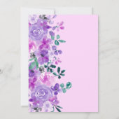 Invitation Romantique fleurs violet lavande baby shower (Dos)