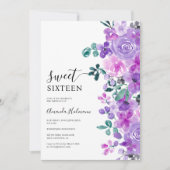 Invitation Romantique fleurs violet lavande douche nuptiale (Devant)