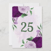 Invitation Romantique fleurs violet verdure tableau numéro ca (Devant)