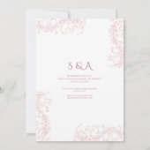 Invitation Romantique Floral Français Rococo Dusty Mariage Ro (Dos)