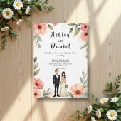 Invitation Romantique Floral Garden Bride et Mariage de chamb