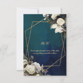 Invitation Romantique Floral Gold Wreath Enregistrer la date (Dos)