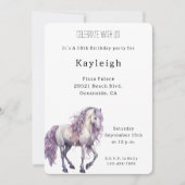 Invitation Romantique Floral Lavande Cheval Blanc Anniversair (Devant)