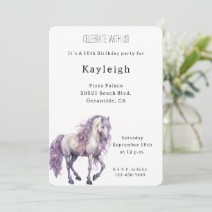 Invitation Romantique Floral Lavande Cheval Blanc Anniversair
