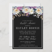 Invitation Romantique Floral Moody Fleurs foncées Fête des ma (Devant)