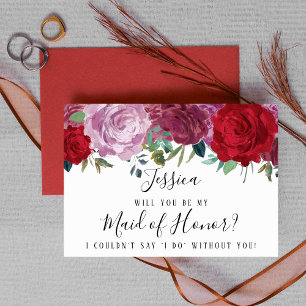 Invitation Romantique Floral Serez-Vous Ma Fille D'Honneur ?