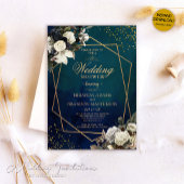 Invitation Romantique Floral Wreath or Emerald Green Mariage