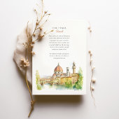 Invitation Romantique Florence Italie Mariage aquarelle