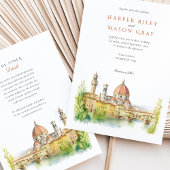 Invitation Romantique Florence Italie Mariage aquarelle