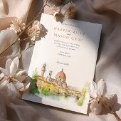 Invitation Romantique Florence Italie Mariage aquarelle