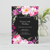 Invitation Romantique Foral Anniversaire (Debout devant)