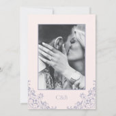 Invitation Romantique Français Lilac Purple Minimal Enregistr (Dos)