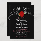 Invitation Romantique glamour Nous faisons Rose rouge Mariage (Devant / Derrière)