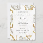 Invitation Romantique Gold White Tulips Floral Anniversaire (Devant)