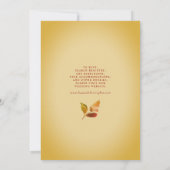 Invitation Romantique Golden Fall Floral Mariage (Dos)