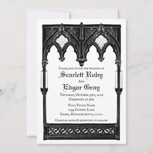 Invitation Romantique Gothique (Devant)