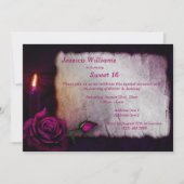 Invitation Romantique gothique Rose & chandelle Sweet 16 (Devant)