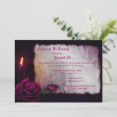 Invitation Romantique gothique Rose & chandelle Sweet 16 (Debout devant)
