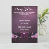 Invitation Romantique Gothique Roses & Pétales Changement De  (Debout devant)