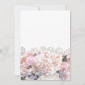Invitation Romantique hydrangée blanche rose roses douche nup (Dos)