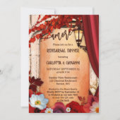 Invitation Romantique Italien Floral Dîner de répétition auto (Devant)