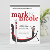 Invitation romantique italienne à la gondole (Debout devant)