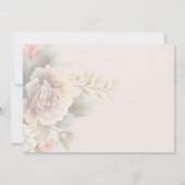 Invitation Romantique ivoire rose bleu Merci floral été (Dos)