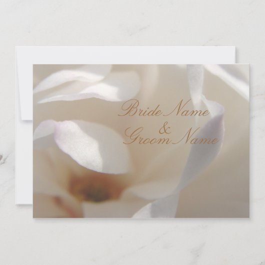 Invitation Romantique Ivory Magnolia 2 Mariage (Devant)